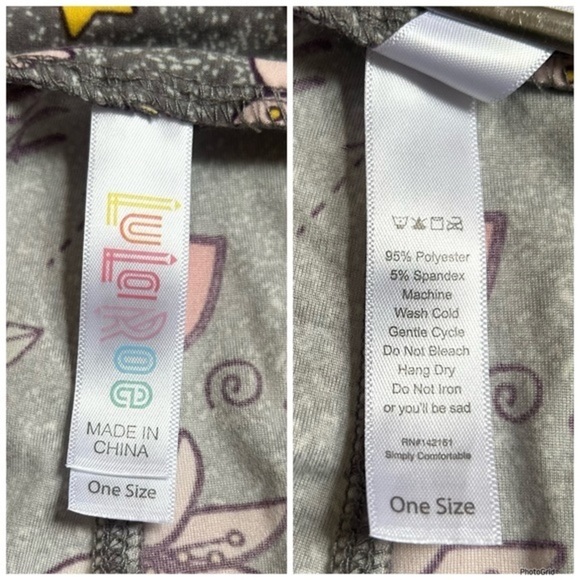 New LuLaRoe Rare Grey & White Speckled Lily Breast Cancer Awareness Leggings OS - Picture 11 of 16